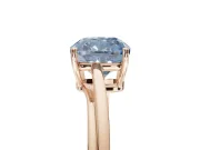 Cushion Cut Bypass Solitaire Engagement Ring Setting for a Fancy Blue Lab-Grown Diamond | Rose Gold