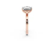 Round Cut and Emerald Cut Toi Moi Ring Set in Rose gold with Prong Setting