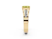 Emerald Cut Channel-Set Engagement Ring Setting for a Fancy Yellow Lab-Grown Diamond | Yellow Gold