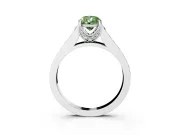 Fancy Green Pear Cut Diamond Solitaire Pavé Engagement Ring Set in Platinum with Prong Setting