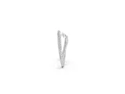 Baguette and Round Lab-Grown Diamond Fanned Open Hoop Earrings | Sunburst Rows | Platinum