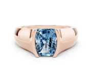 Radiant Cut Half Bezel Solitaire Engagement Ring Setting for a Fancy Blue Lab-Grown Diamond | Wide Band | Rose Gold