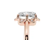 Radiant Cut Scalloped Petal Halo Engagement Ring Setting | Plain Band | Rose Gold