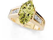Marquise Channel-Set Engagement Ring Setting for a Fancy Yellow Lab-Grown Diamond | Yellow Gold