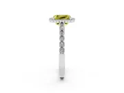 Radiant Cut Halo Engagement Ring Setting for a Fancy Yellow Lab-Grown Diamond | Sterling Silver - Design NV-24780