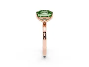 Fancy Green Asscher Cut and Emerald Cut Toi Moi Ring Set in Rose gold with Prong Setting
