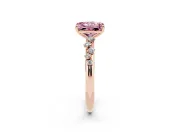 Radiant Cut Graduated Solitaire Engagement Ring Setting for a Fancy Pink Lab-Grown Diamond | Rose Gold