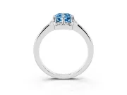 Cushion Cut Petal Halo Engagement Ring Setting for a Fancy Blue Lab-Grown Diamond | Sterling Silver