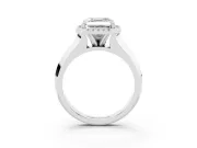 Asscher Cut Halo Engagement Ring Setting | Knife-Edge Band | Platinum