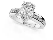 Pear-Shaped Channel Set Solitaire Engagement Ring Setting | Rope Collar Head | White Gold