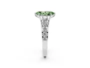Marquise Engagement Ring Setting for a Fancy Green Lab-Grown Diamond | Sterling Silver - Design NV-24646