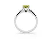 Oval Solitaire Engagement Ring Setting for a Fancy Yellow Lab-Grown Diamond | White Gold