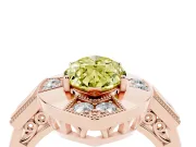 Fancy Yellow Marquise Cut Diamond Milgrain Halo Ring Set in Rose gold with Split Shank