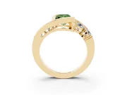 Radiant Cut Bezel Bypass Engagement Ring Setting for a Fancy Green Lab-Grown Diamond | Yellow Gold