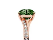 Round Pave Solitaire Engagement Ring Setting for a Fancy Green Lab-Grown Diamond | Sweeping Shoulders | Rose Gold