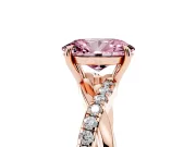 Oval Crossover Engagement Ring Setting for a Fancy Pink Lab-Grown Diamond | Rose Gold