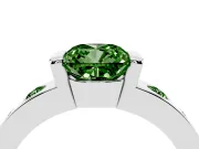 Cushion Cut Tension Style Engagement Ring Setting for a Fancy Green Lab-Grown Diamond | Platinum
