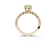 Cushion Cut Pavé Engagement Ring Setting for a Fancy Yellow Lab-Grown Diamond | Alternating Accents | Yellow Gold