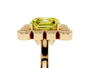 Asscher Cut Halo Engagement Ring Setting for a Fancy Yellow Lab-Grown Diamond | Yellow Gold - Design NV-24775