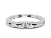 Round Lab-Grown Diamond Toi et Moi Curved Wedding Band | Side Slot Cut-Outs | Sterling Silver