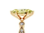 Marquise Vintage Milgrain Engagement Ring Setting for a Fancy Yellow Lab-Grown Diamond | Yellow Gold