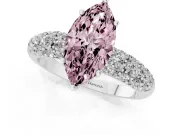 Marquise Multi Row Pave Engagement Ring Setting for a Fancy Pink Lab-Grown Diamond | Sterling Silver