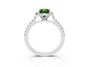 Radiant Cut Floral Petal Engagement Ring Setting for a Fancy Green Lab-Grown Diamond | Petal Accents | Platinum