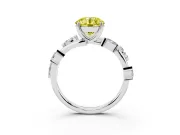 Round Twisted Vine Engagement Ring Setting for a Fancy Yellow Lab-Grown Diamond | White Gold