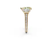 Pear-Shaped Vintage Three Stone Engagement Ring Setting for a Fancy Yellow Lab-Grown Diamond | Yellow Gold