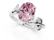 Oval Twisted Bypass Engagement Ring Setting for a Fancy Pink Lab-Grown Diamond | White Gold