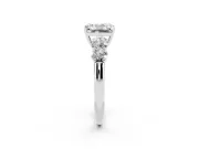 Radiant Cut Five Stone Engagement Ring Setting | Prong Set Side Stones | Platinum