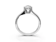Pear-Shaped Double Claw Solitaire Engagement Ring Setting | Wide Plain Band | Platinum