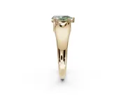 Pear-Shaped Double Claw Solitaire Engagement Ring Setting for a Fancy Green Lab-Grown Diamond | Yellow Gold