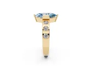Marquise Tension Style Engagement Ring Setting for a Fancy Blue Lab-Grown Diamond | Yellow Gold