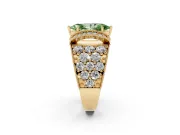 Marquise Vintage Pave Engagement Ring Setting for a Fancy Green Lab-Grown Diamond | Milgrain Edges | Yellow Gold