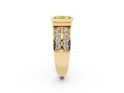 Emerald Cut Half Bezel Engagement Ring Setting for a Fancy Yellow Lab-Grown Diamond | Channel Band | Yellow Gold