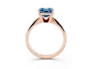 Asscher Cut Engagement Ring Setting for a Fancy Blue Lab-Grown Diamond | Rose Gold