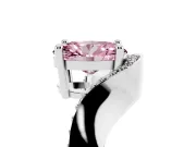 Oval Bypass Solitaire Engagement Ring Setting for a Fancy Pink Lab-Grown Diamond | Pavé Ribbon | Sterling Silver