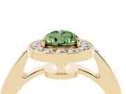 Pear-Shaped Framed Halo Engagement Ring Setting for a Fancy Green Lab-Grown Diamond | Yellow Gold