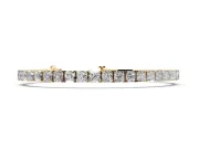 Princess Cut Lab-Grown Diamond Bar Set Tennis Bracelet | Inline Box Clasp | Yellow Gold