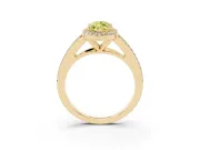 Marquise Split Shank Halo Engagement Ring Setting for a Fancy Yellow Lab-Grown Diamond | Yellow Gold