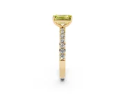Emerald Cut Pavé Solitaire Engagement Ring Setting for a Fancy Yellow Lab-Grown Diamond | Single Row Band | Yellow Gold