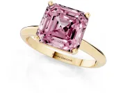 Asscher Cut Engagement Ring Setting for a Fancy Pink Lab-Grown Diamond | Yellow Gold
