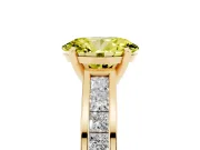 Oval Channel Engagement Ring Setting for a Fancy Yellow Lab-Grown Diamond | Yellow Gold