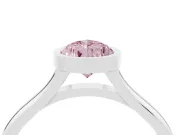 Pear-Shaped Bezel Engagement Ring Setting for a Fancy Pink Lab-Grown Diamond | Platinum