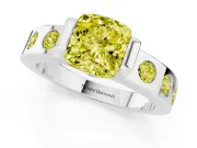 Cushion Cut Tension Style Engagement Ring Setting for a Fancy Yellow Lab-Grown Diamond | Sterling Silver