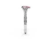 Pear-Shaped Graduated Pavé Engagement Ring Setting for a Fancy Pink Lab-Grown Diamond | White Gold