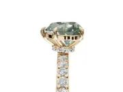 Heart-Shaped Pavé Engagement Ring Setting for a Fancy Green Lab-Grown Diamond | Yellow Gold - Design NV-24928
