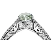 Marquise Vintage Engagement Ring Setting for a Fancy Green Lab-Grown Diamond | Sterling Silver - Design NV-24644