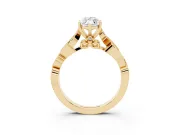 Marquise Vintage Vine Solitaire Engagement Ring Setting | Milgrain Leaves | Yellow Gold